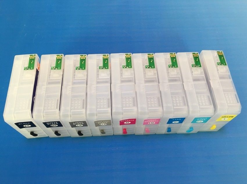 Refillable ink cartridge with auto reset chip for EP Pro 3880 3850 printer; 9pcs